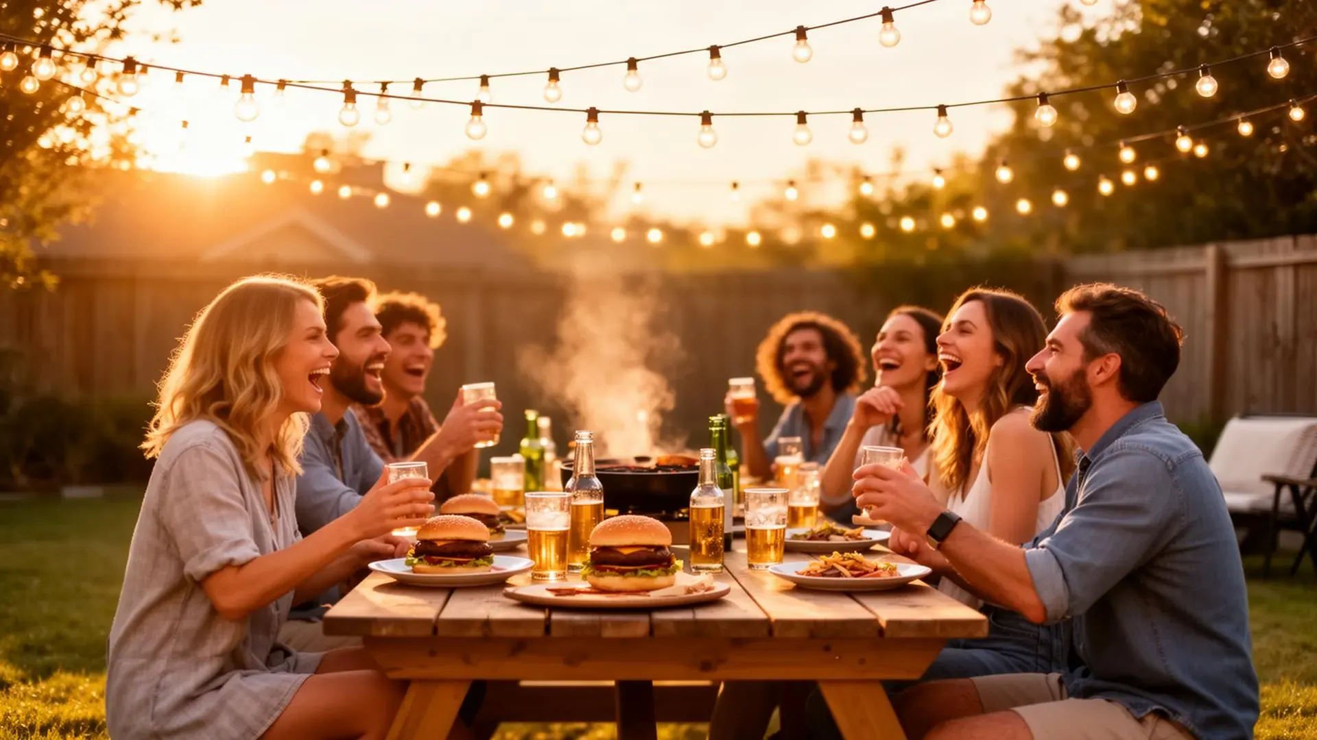 Casual backyard gathering with friends